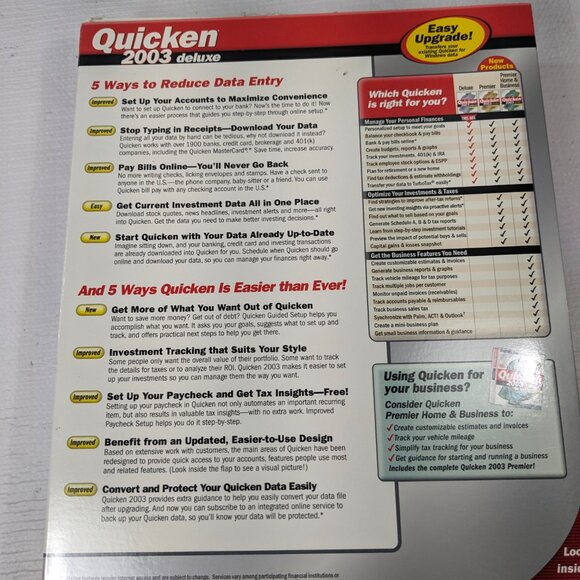 Quicken 2003 Deluxe software CD-ROM disc program Intuit Windows 95/98/2000/Me/XP - Picture 6 of 11